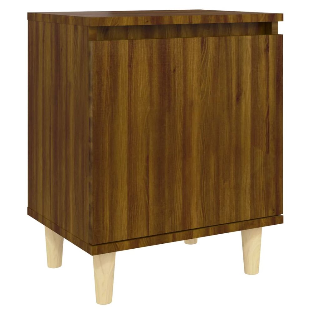 Vidaxl Nočný stolík s nohami z masívneho dreva hnedý dub 40x30x50 cm